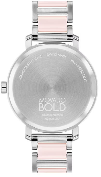 Movado BOLD Evolution 2.0 Pink Ceramic Inserts Women's Watch 3601236