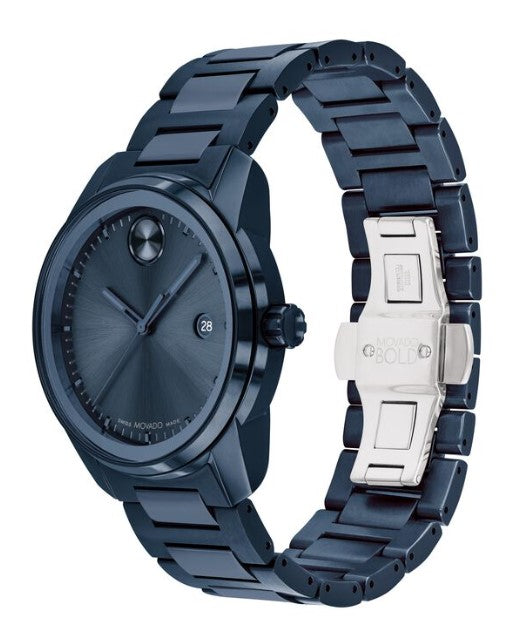 Movado Bold Verso Blue Dial Stainless Steel Mens Watch 3600862