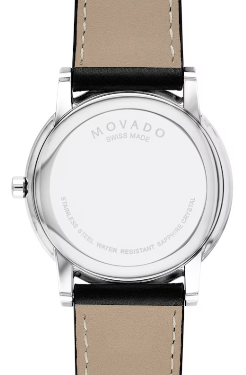 Movado Museum Classic 40 mm Black dial with Black calfskin strap Men's Watch 0607269