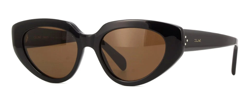 Celine 3 Dots CL40286I 01E Shiny Black/Brown Cat eye Women's Sunglasses