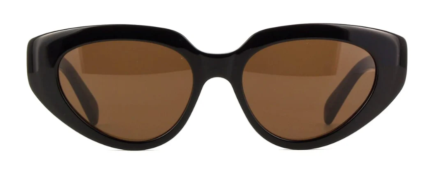 Celine 3 Dots CL40286I 01E Shiny Black/Brown Cat eye Women's Sunglasses