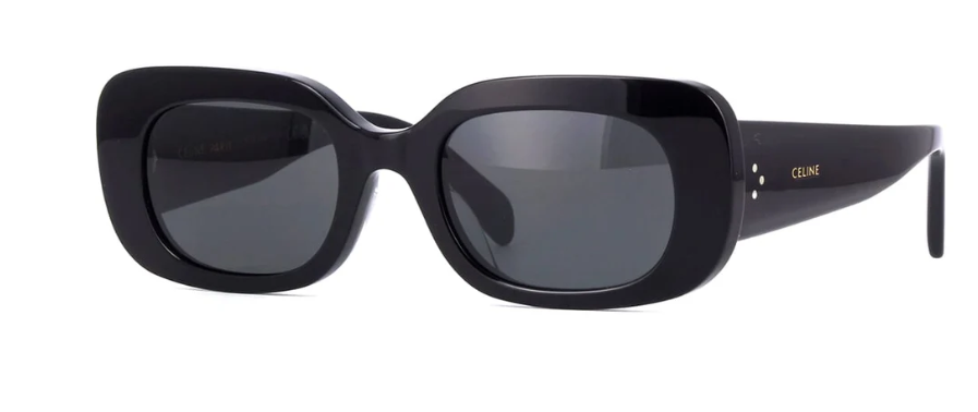 Celine 3 Dots CL 40287U 01A Shiny Black /Grey with Light Mirror Square Women's Sunglasses