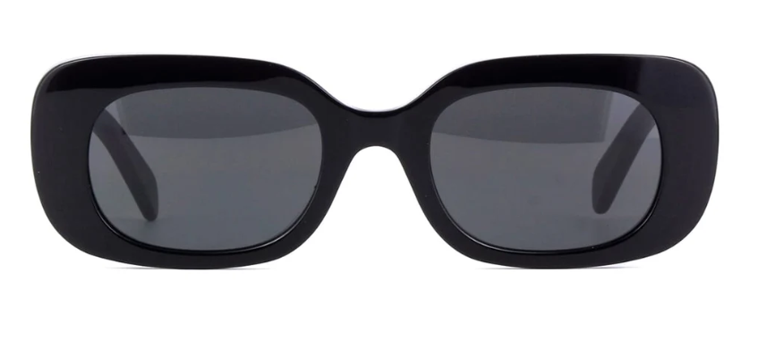 Celine 3 Dots CL 40287U 01A Shiny Black /Grey with Light Mirror Square Women's Sunglasses