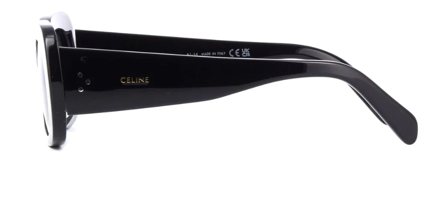 Celine 3 Dots CL 40287U 01A Shiny Black /Grey with Light Mirror Square Women's Sunglasses