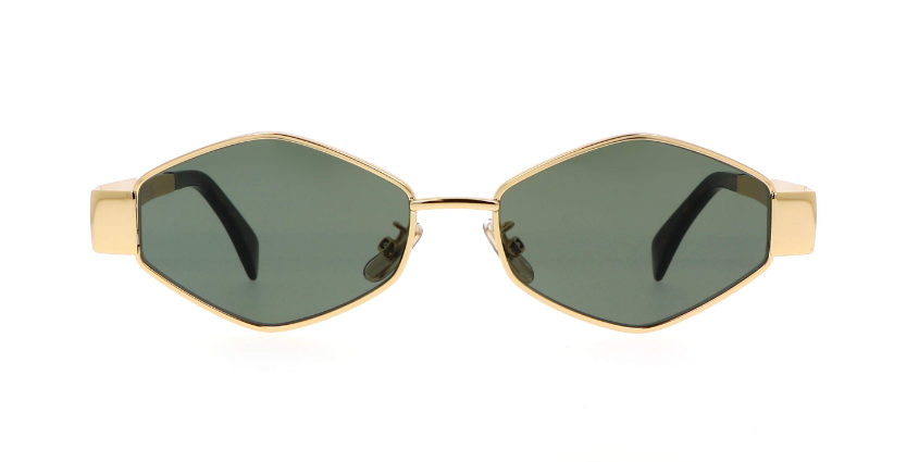 Celine Triomphe CL40254U 30N Gold/Green Rectangle Women's Sunglasses