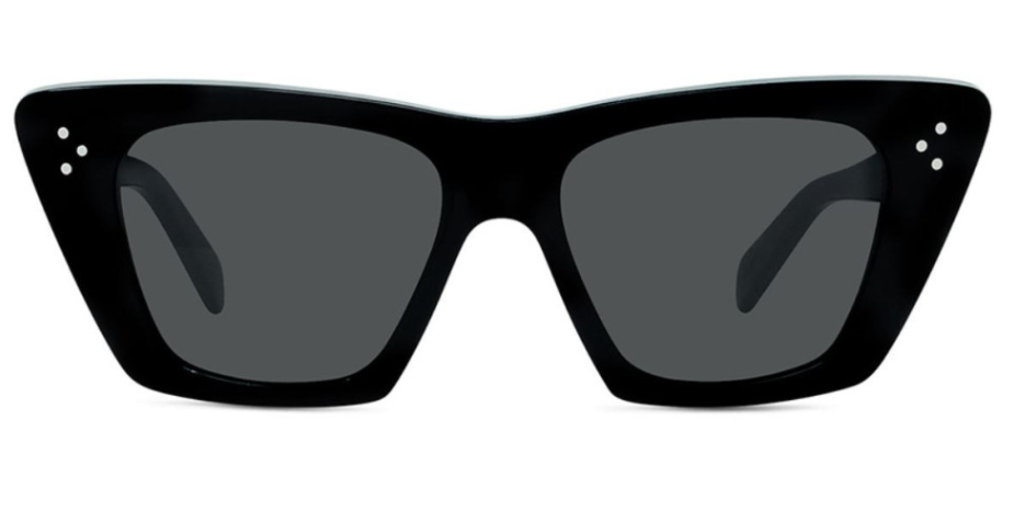 Celine 3 Dots CL40187I 01A Shiny Black/Smoke Cat-Eye Women's Sunglasses