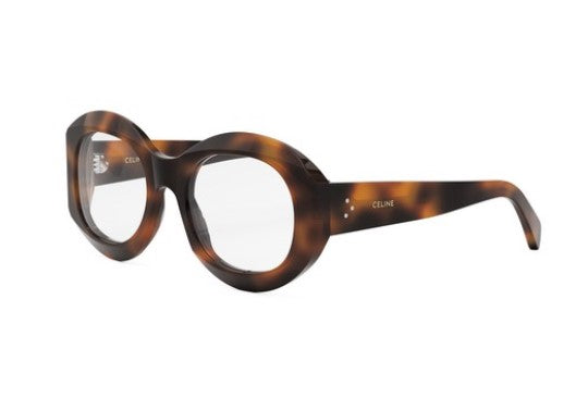 Celine 3 DOTS CL50149I 053 Shiny Havana Round Women's Eyeglasses