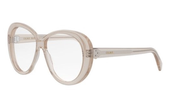 Celine 3 DOTS CL50150I 057 Shiny Transparent Khaki Butterfly Women's Eyeglasses