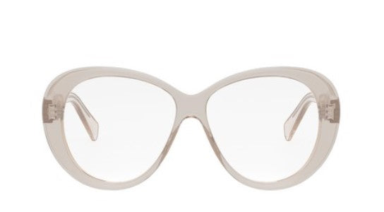 Celine 3 DOTS CL50150I 057 Shiny Transparent Khaki Butterfly Women's Eyeglasses