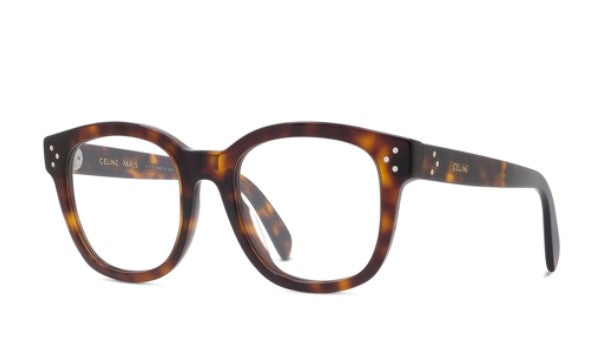 CELINE 3 DOTS CL50098I 052 Shiny Dark Havana Geometric Women's Eyeglasses