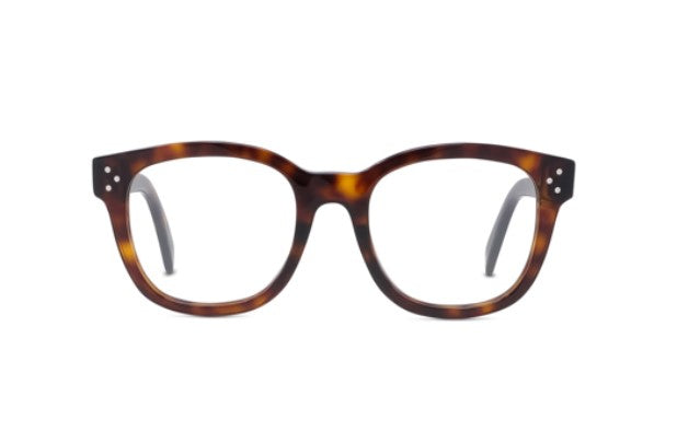 CELINE 3 DOTS CL50098I 052 Shiny Dark Havana Geometric Women's Eyeglasses