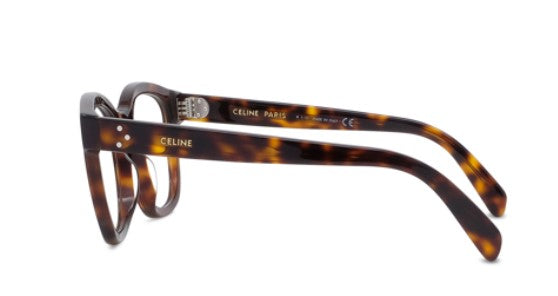 CELINE 3 DOTS CL50098I 052 Shiny Dark Havana Geometric Women's Eyeglasses