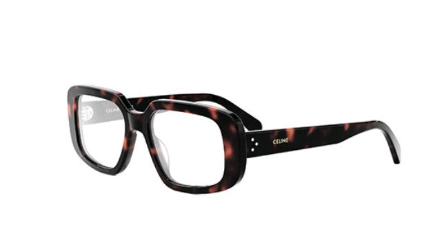 Celine 3 DOTS CL50143I 052 Shiny Dark Havana Geometric Women's Eyeglasses