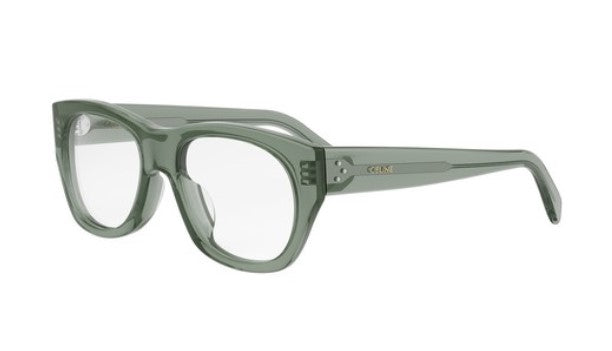 Celine 3 DOTS CL50154U 096 Shiny Green Geometric Men's Eyeglasses