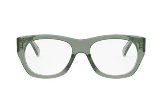 Celine 3 DOTS CL50154U 096 Shiny Green Geometric Men's Eyeglasses