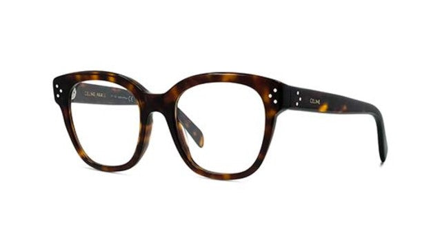 Celine 3 DOTS CL50086I 054 Shiny Red Havana Geometric Women's Eyeglasses