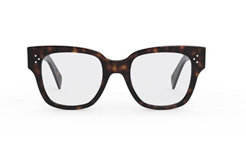 Celine 3 DOTS HD CL50110U 052 Shiny Dark Havana Geometric Women's Eyeglasses