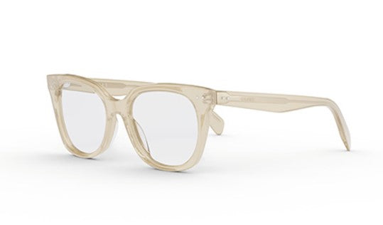 Celine THIN CL50116I 057 Shiny Transparent Khaki Cat-Eye Women's Eyeglasses