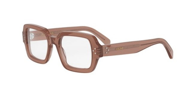 Celine 3 DOTS CL50147I 047 Shiny Beige Sand Transparent Square Women's Eyeglasses