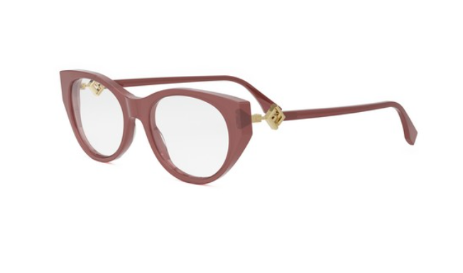 FENDI FF DIAMONDS FE50099I 069  Shiny Bordeaux Oval Women's Eyeglasses.