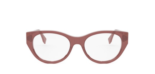 FENDI FF DIAMONDS FE50099I 069  Shiny Bordeaux Oval Women's Eyeglasses.