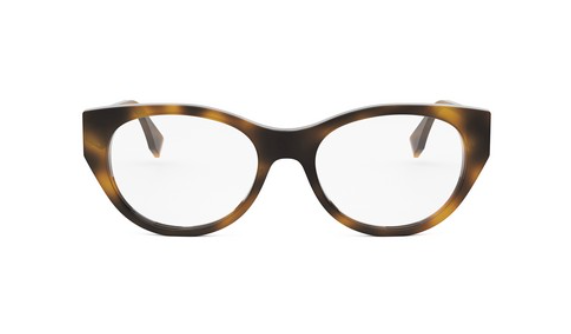 FENDI FF DIAMONDS FE50099I 053 Shiny Havana Oval Women's Eyeglasses.