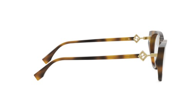 FENDI FF DIAMONDS FE50099I 053 Shiny Havana Oval Women's Eyeglasses.