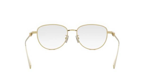 FENDI BAGUETTE FE50109F 030 Shiny Endura Gold Square Metal Women's Eyeglasses.