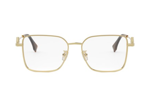 FENDI FF DIAMONDS FE50110F 030 Shiny Endura Gold Square Metal Women's Eyeglasses.