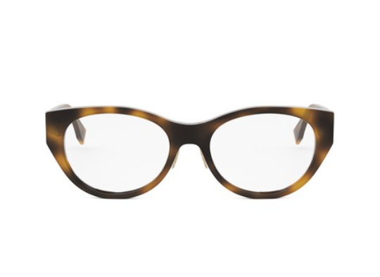 FENDI FF DIAMONDS FE50099F 053 Shiny Havana Oval Women's Eyeglasses.