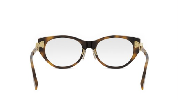 FENDI FF DIAMONDS FE50099F 053 Shiny Havana Oval Women's Eyeglasses.