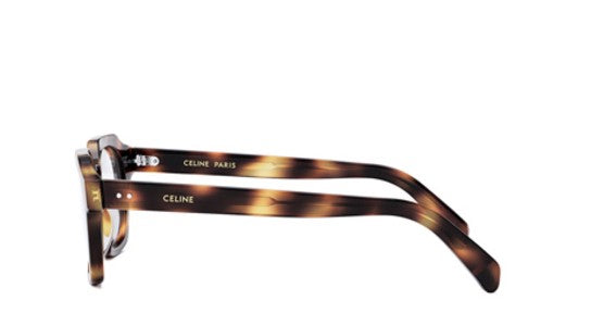 Celine THIN CL50128I 053 Shiny Havana Geometric Men's Eyeglasses