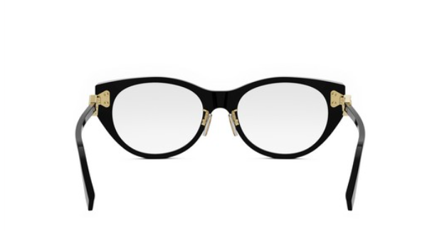 FENDI FF DIAMONDS FE50099F 001 Shiny Black Oval Women's Eyeglasses.