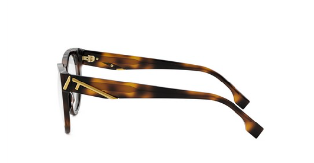 FENDI FENDI FIRST FE50101I 053 Shiny Havana Round Women's Eyeglasses.