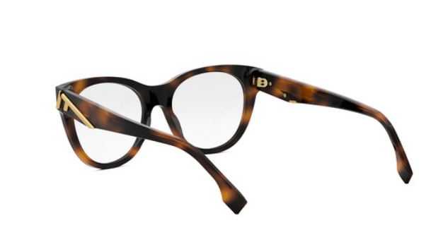 FENDI FENDI FIRST FE50101I 053 Shiny Havana Round Women's Eyeglasses.