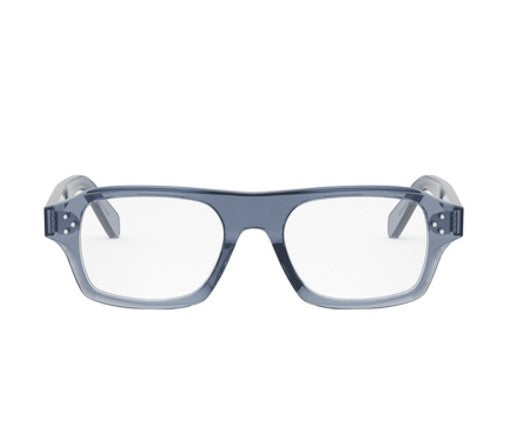 Celine 3 DOTS HD CL50137I 090 Shiny Blue Geometric Men's Eyeglasses