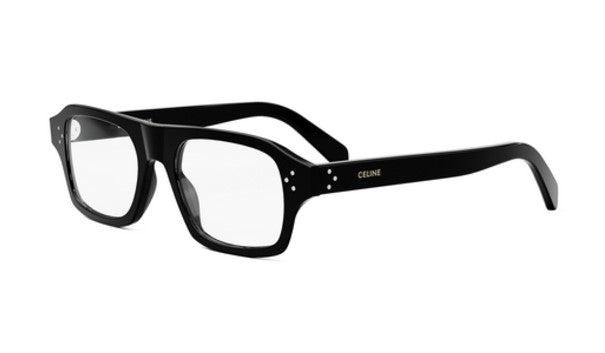 Celine 3 DOTS HD CL50137I 001 Shiny Black Geometric Men's Eyeglasses