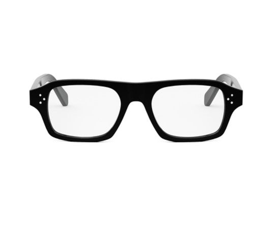 Celine 3 DOTS HD CL50137I 001 Shiny Black Geometric Men's Eyeglasses