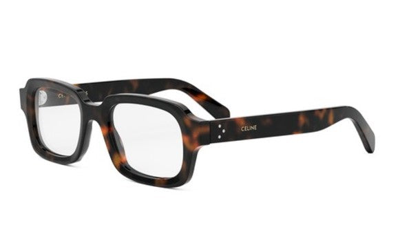 Celine 3 DOTS CL50153I 052 Shiny Dark Havana Geometric Men's Eyeglasses