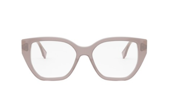 FENDI FF DIAMONDS FE50100I 072 Shiny Light Pink Oval Women's Eyeglasses.