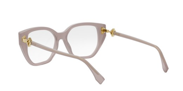 FENDI FF DIAMONDS FE50100I 072 Shiny Light Pink Oval Women's Eyeglasses.