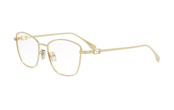 FENDI BAGUETTE FE50108F 030 Shiny Endura Gold Soft Square Metal Women's Eyeglasses. (Copy)