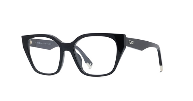 FENDI WAY FE50001I 001 Shiny Black Cat Eye Women's Eyeglasses.