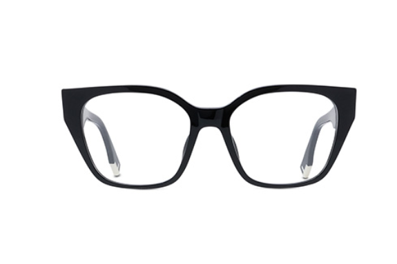 FENDI WAY FE50001I 001 Shiny Black Cat Eye Women's Eyeglasses.