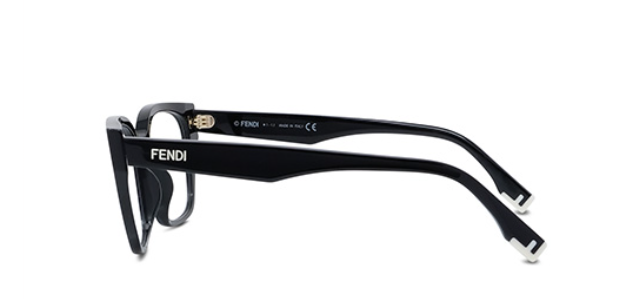 FENDI WAY FE50001I 001 Shiny Black Cat Eye Women's Eyeglasses.