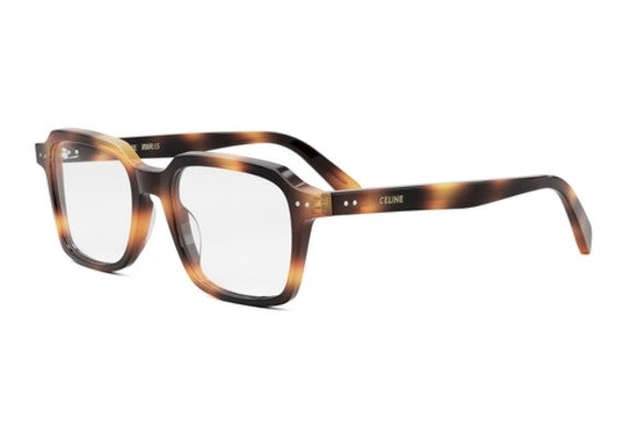 Celine THIN CL50139I 053 Shiny Havana Geometric Men's Eyeglasses