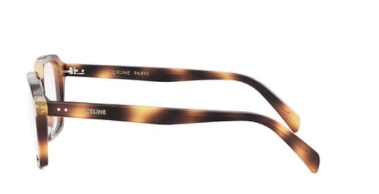 Celine THIN CL50139I 053 Shiny Havana Geometric Men's Eyeglasses