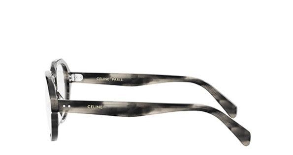 Celine THIN CL50145I 005 Black-Grey Stripes Geometric Men's Eyeglasses