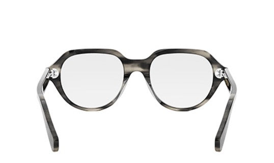 Celine THIN CL50145I 005 Black-Grey Stripes Geometric Men's Eyeglasses