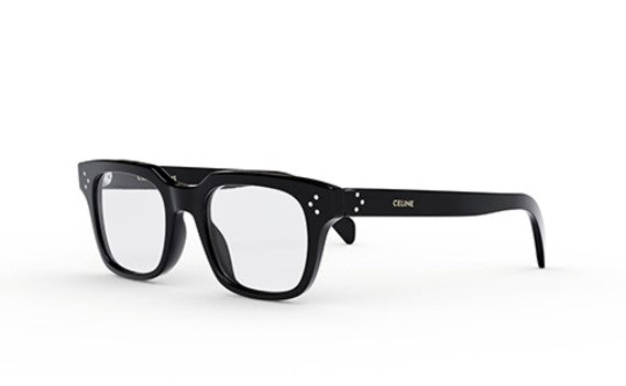 Celine 3 DOTS CL50120I 001 Shiny Black Geometric Men's Eyeglasses